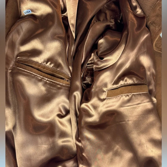 Bettina Rizzi Suede Bomber Jacket L Espresso Brown VTG Italian Leather Coat - Picture 9 of 11